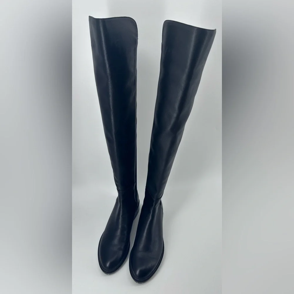 New $950 STUART WEITZMAN 5050 BOOT STRETCH LEATHER OVER THE KNEE BLACK 7.5 S4829